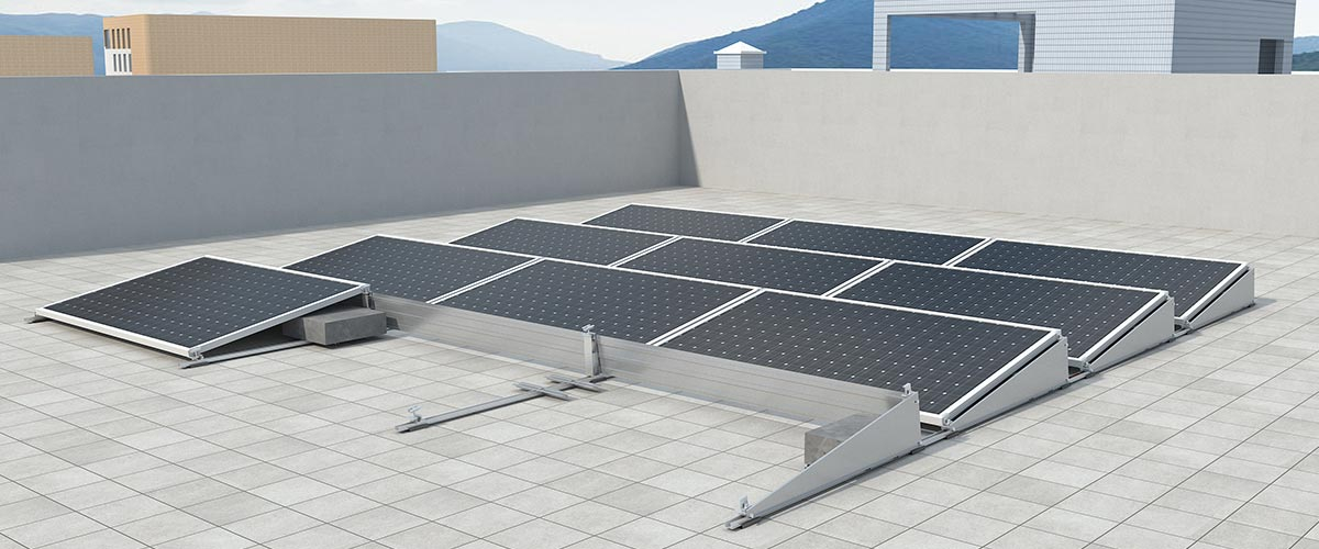平屋顶太阳能压载支架系统场景图 平屋顶太阳能压载支架系统场景图